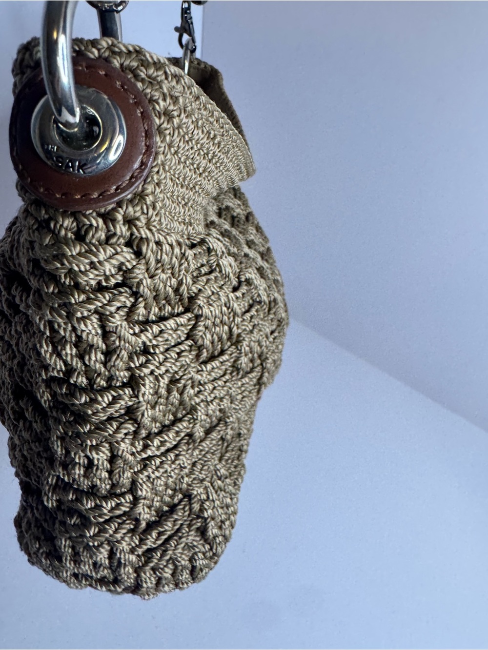 #318 The Sak Crocheted Brown Satchel Shoulder Bag - Picture 6 of 13